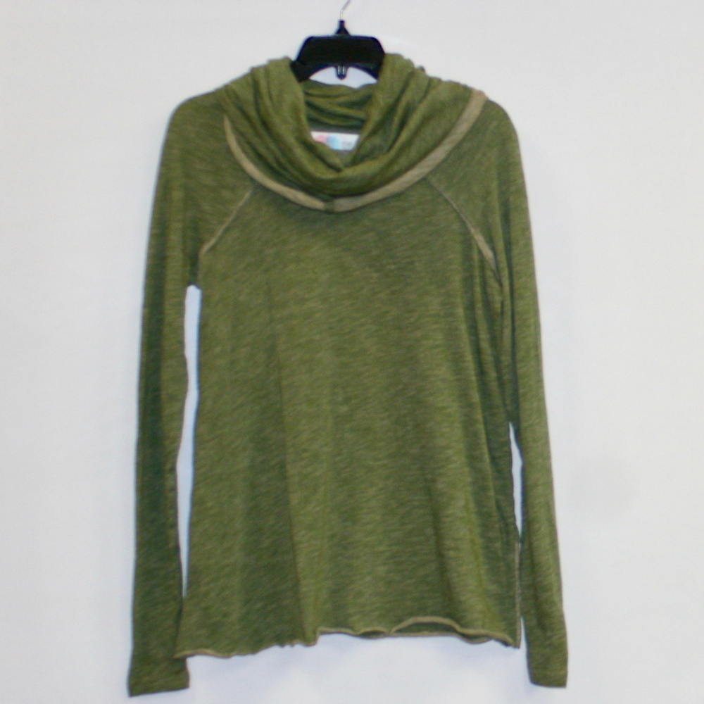 Free People Khaki Cowl Neck Sweater